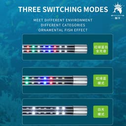 image-220V 17-53CM fish tank wide angle LED double row lighting tri-color variable aquarium diving lights color enhancement lights
