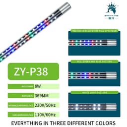 image-220V 17-53CM fish tank wide angle LED double row lighting tri-color variable aquarium diving lights color enhancement lights