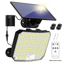 image-118LED Outdoor Solar Light 3 Mode Street lamp with Motion Sensor Remote Control IP65 Waterproof Patio Garage Backyard Wall Light