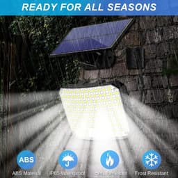 image-118LED Outdoor Solar Light 3 Mode Street lamp with Motion Sensor Remote Control IP65 Waterproof Patio Garage Backyard Wall Light