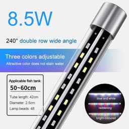 image-Aquarium Light LED Wide Angle Waterproof Fish Tank Lamp Submersible High Brightness RGB Aquarium Decor Light Plant Grow 22-57cm