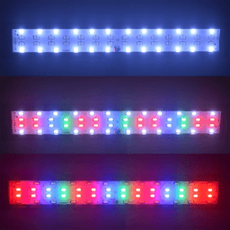image-Fish Tank Plants Light LED Aquarium Lights Grow Clip Lamp Aquatic Coral Aquariums Fishbowl Lighting 3 Color Switch 220V 10-55cm