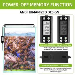 image-30-60cm 24/7 Cycle LED Lighting Light With LCD Monitor And Thermometer Memory Function Fish Tank Light IP68 110V-240V