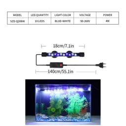 image-Aquarium Light LED Plant Grow Lamp Waterproof Fish Tank Light 18-58CM Underwater Aquariums Decor Lighting 90-260V 5730chip