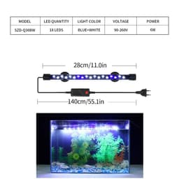 image-Aquarium Light LED Plant Grow Lamp Waterproof Fish Tank Light 18-58CM Underwater Aquariums Decor Lighting 90-260V 5730chip