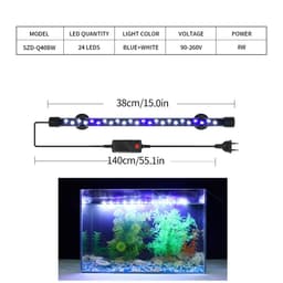 image-Aquarium Light LED Plant Grow Lamp Waterproof Fish Tank Light 18-58CM Underwater Aquariums Decor Lighting 90-260V 5730chip