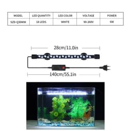 image-Aquarium Light LED Plant Grow Lamp Waterproof Fish Tank Light 18-58CM Underwater Aquariums Decor Lighting 90-260V 5730chip