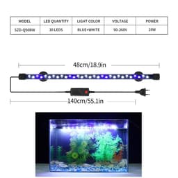 image-Aquarium Light LED Plant Grow Lamp Waterproof Fish Tank Light 18-58CM Underwater Aquariums Decor Lighting 90-260V 5730chip