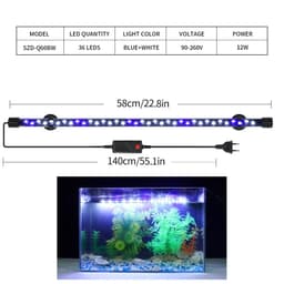 image-Aquarium Light LED Plant Grow Lamp Waterproof Fish Tank Light 18-58CM Underwater Aquariums Decor Lighting 90-260V 5730chip