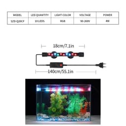 image-Aquarium Light LED Plant Grow Lamp Waterproof Fish Tank Light 18-58CM Underwater Aquariums Decor Lighting 90-260V 5730chip