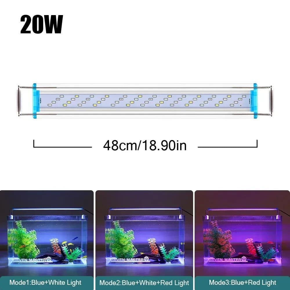 image-18~70CM Ultra Thin Fish Tank Bracket Light Aquarium Led lighting for Extensible Clip Lamp 220V Fishbowl Lights Aquarium Supplies