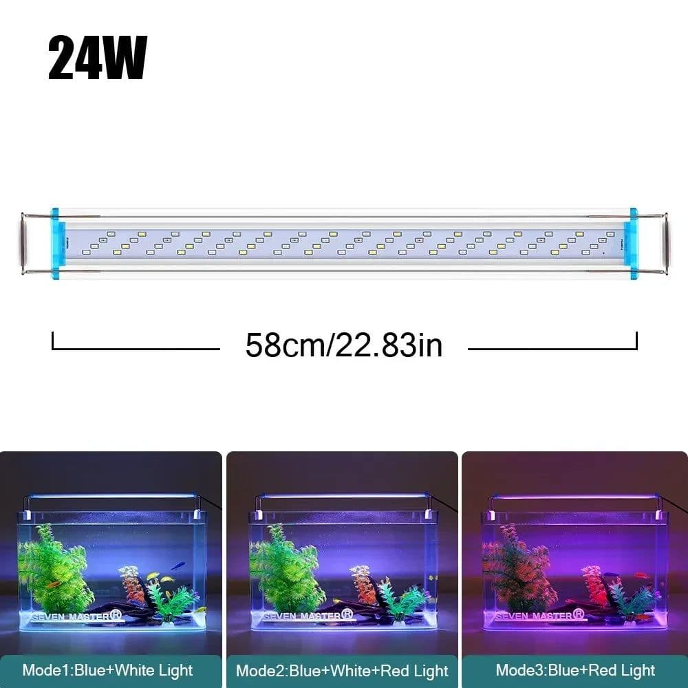 image-18~70CM Ultra Thin Fish Tank Bracket Light Aquarium Led lighting for Extensible Clip Lamp 220V Fishbowl Lights Aquarium Supplies