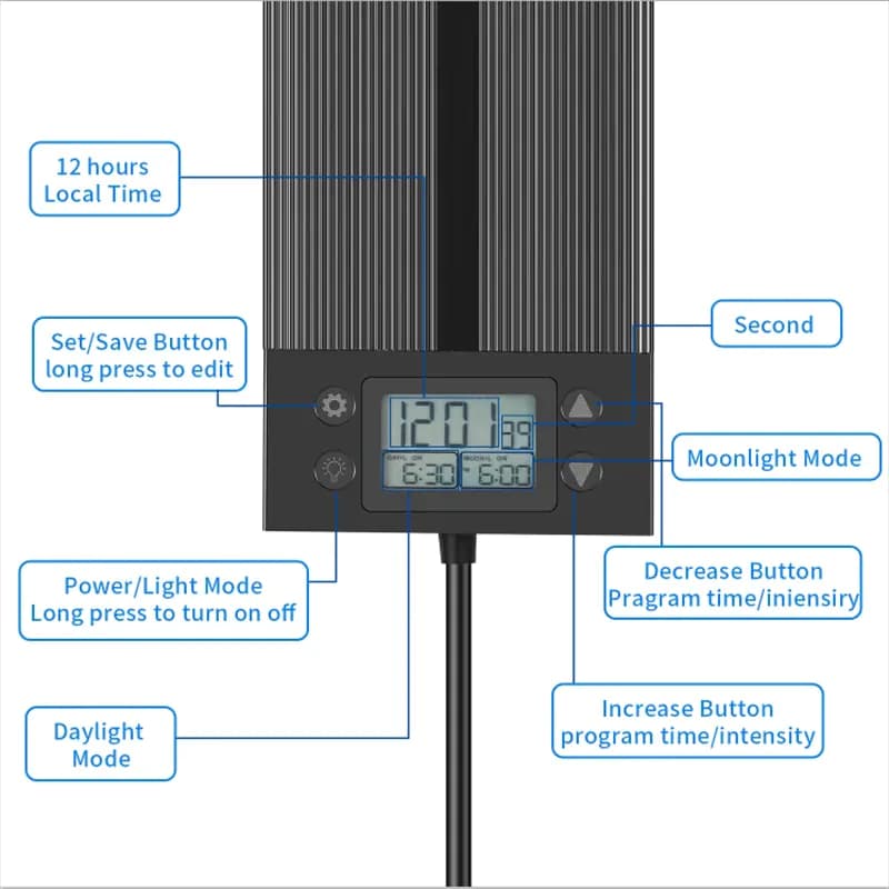 image-NCFAQUA 80cm Aquarium LED Light Full Spectrum Timer