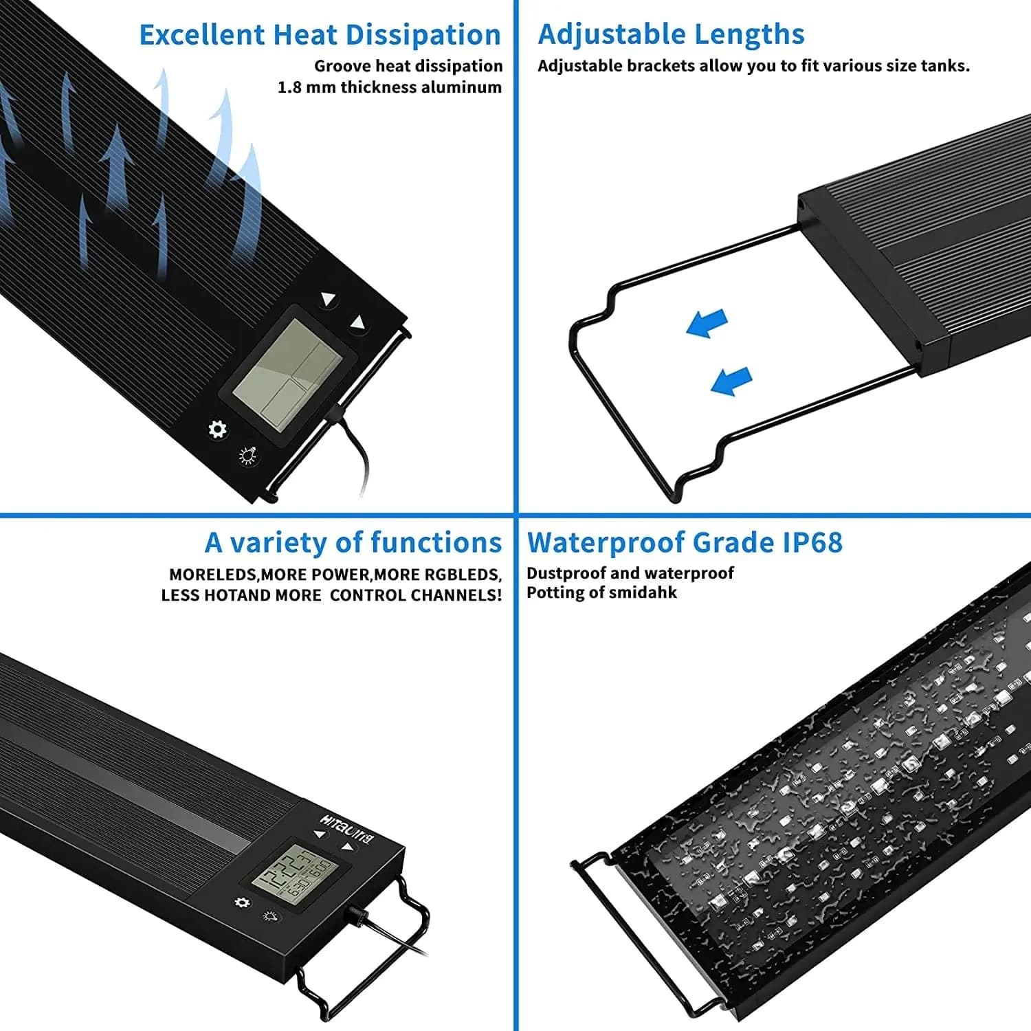 image-NCFAQUA 80cm Aquarium LED Light Full Spectrum Timer
