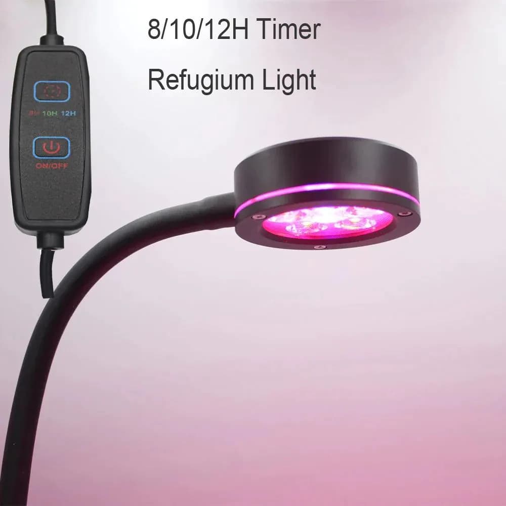 image-Pico Refugium LED 18W Full Spectrum Aquarium Light With Timer 90V-240V Metal Tube Adjustable Angle For 30-50CM Sea Tank