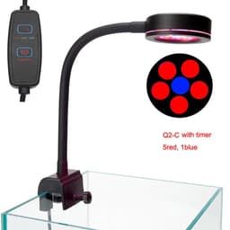 image-Pico Refugium LED 18W Full Spectrum Aquarium Light With Timer 90V-240V Metal Tube Adjustable Angle For 30-50CM Sea Tank