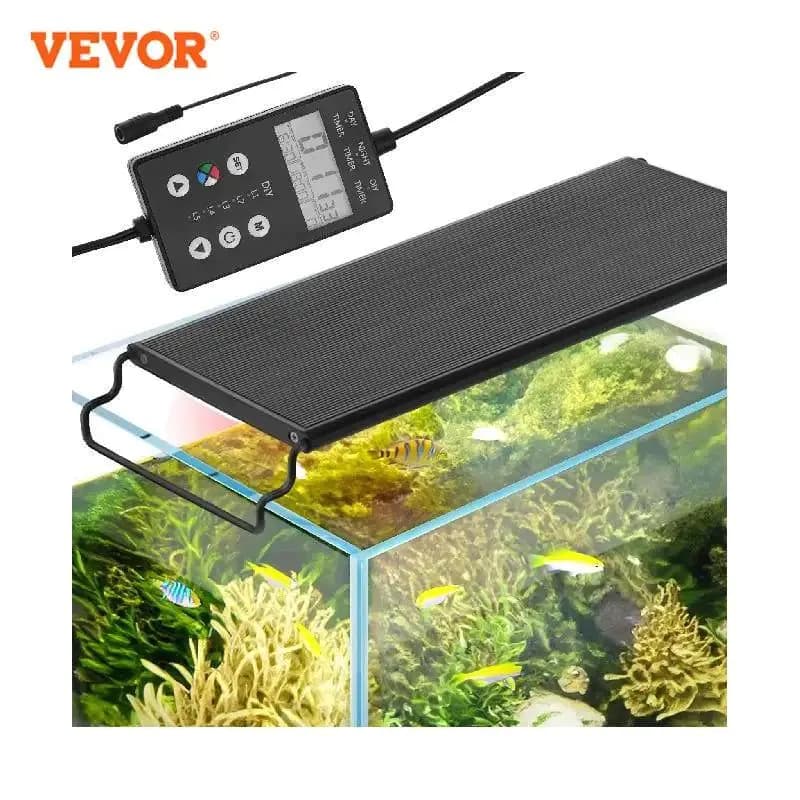 image-VEVOR Aquarium Light with LCD Monitor 14W Full Spectrum Fish Tank Light with 24/7 Natural Mode Adjustable Brightness 12"-18"Tank