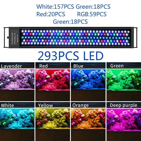 image-120cm Aquarium LED Light Fish Tank Light Underwater Lamp Aquariums Decor Lighting Planted Lights EU Plug IP68 Waterproof