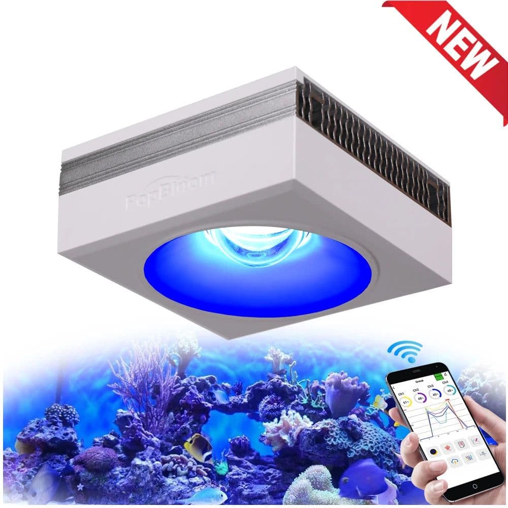 image-NEW PopBloom RL90 WiFi Led Aquarium Light Full Spectrum, Reef Light Aquarium Saltwater Coral Growing Marine Aquarium Tank Lamp
