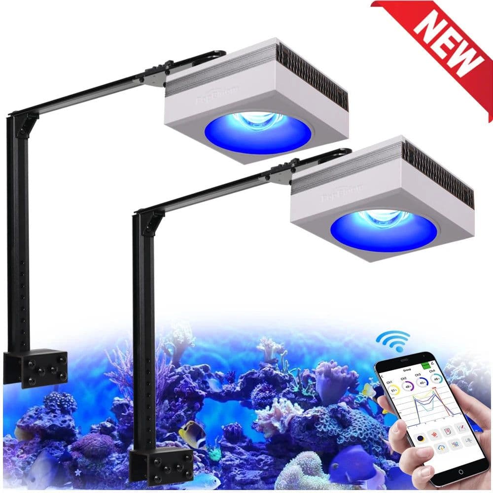 image-NEW PopBloom RL90 WiFi Led Aquarium Light Full Spectrum, Reef Light Aquarium Saltwater Coral Growing Marine Aquarium Tank Lamp