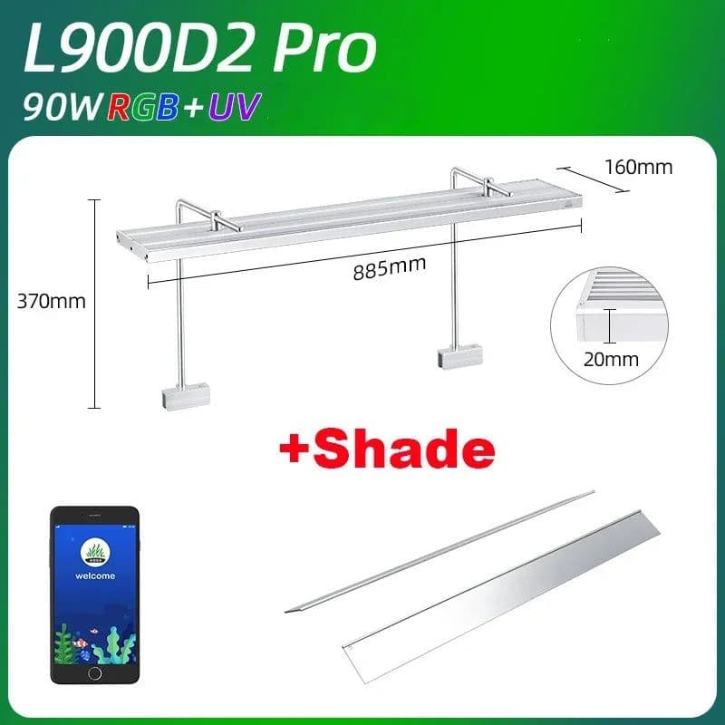 image-WEEK AQUA L Series APP Control Dimmer & Timer RRB+UVA Aquarium Lighting Planted Led Light