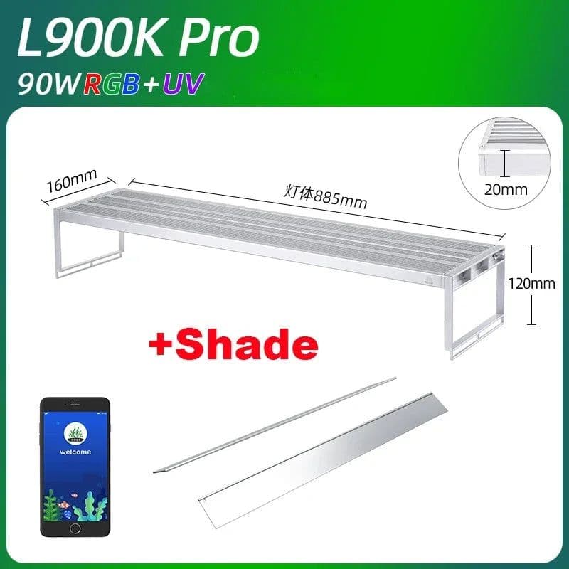image-WEEK AQUA L Series APP Control Dimmer & Timer RRB+UVA Aquarium Lighting Planted Led Light