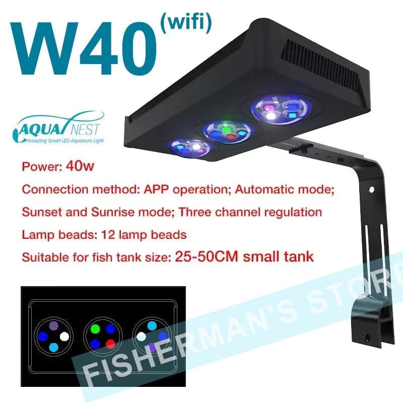 image-Spectra Nano M029 Aquarium Light 30W/40W Saltwater Lighting With Touch Control For Coral Reef Fish Tank
