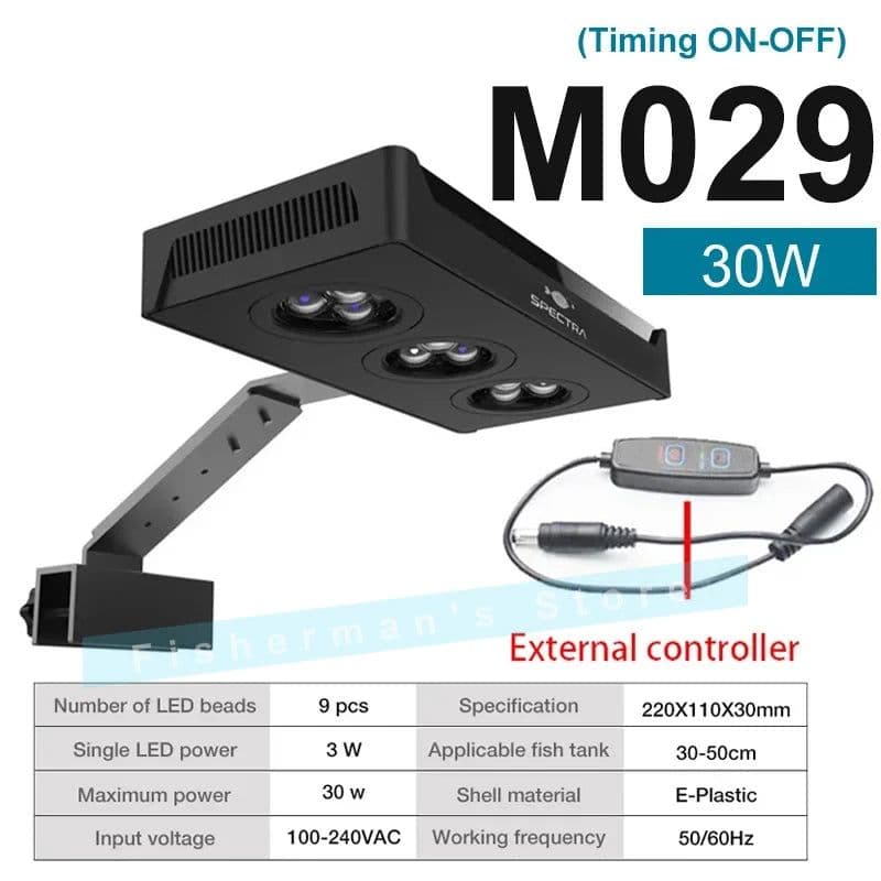 image-Spectra Nano M029 Aquarium Light 30W/40W Saltwater Lighting With Touch Control For Coral Reef Fish Tank