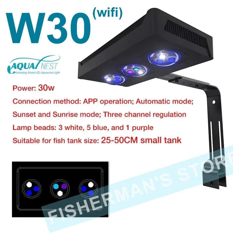 image-Spectra Nano M029 Aquarium Light 30W/40W Saltwater Lighting With Touch Control For Coral Reef Fish Tank