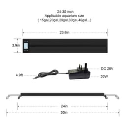 image-Fish tank accessories Aquarium light programmable LED 7color aquarium light 18w 24w 36w 30-60cm lighting fish light direct sales