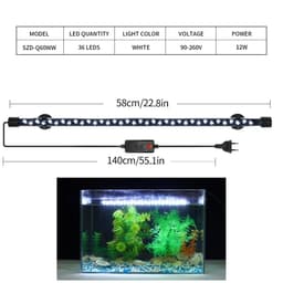 image-Aquarium Light LED Plant Grow Lamp Waterproof Fish Tank Light 18-58CM Underwater Aquariums Decor Lighting 90-260V 5730chip