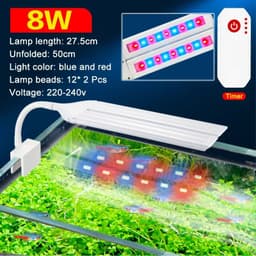 image-Super Bright Clip Lamp LED Aquarium Light for Aquatic Plant Grow Fish Tank Full Spectrum Timing Lamp 220-240V 30~70CM 4W 8W 13W