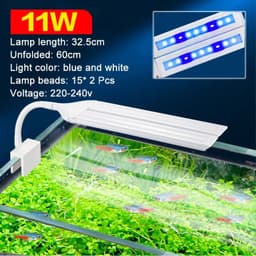 image-Super Bright Clip Lamp LED Aquarium Light for Aquatic Plant Grow Fish Tank Full Spectrum Timing Lamp 220-240V 30~70CM 4W 8W 13W