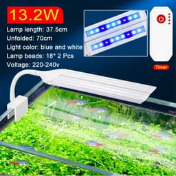 image-Super Bright Clip Lamp LED Aquarium Light for Aquatic Plant Grow Fish Tank Full Spectrum Timing Lamp 220-240V 30~70CM 4W 8W 13W