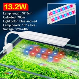 image-Super Bright Clip Lamp LED Aquarium Light for Aquatic Plant Grow Fish Tank Full Spectrum Timing Lamp 220-240V 30~70CM 4W 8W 13W