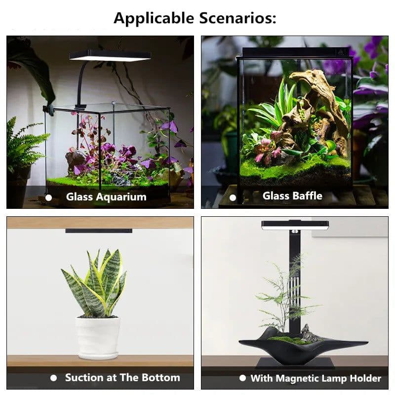 image-Mini 9Pro Aquarium Light Plant Grow Full Spectrum LED Magnetic Base Ecology Microlandscape Clip Light Nano Aquarium Light