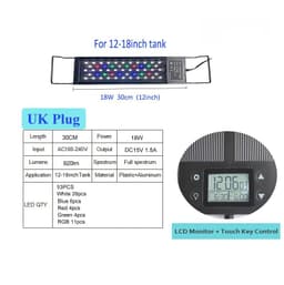 image-Auto On Off 12-24Inch LED Aquarium Light Extendable Dimmable 7 Colors Full Spectrum Aquarium Plant Light