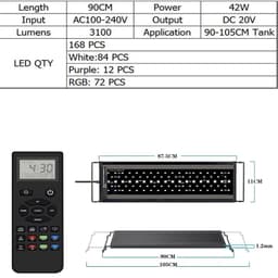 image-yyaqua Remote Control Aquarium Light 60-105CM RGBW LED