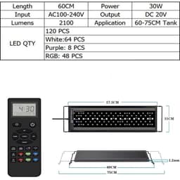 image-yyaqua Remote Control Aquarium Light 60-105CM RGBW LED