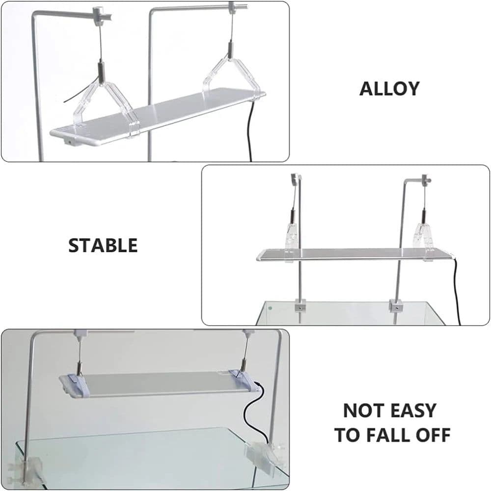 image-Adjustable Tank Mount Bracket Aquarium Light Stand Universal Fish Tank Light Holder Lamp Stand Hanging Kit Aquarium Accessories