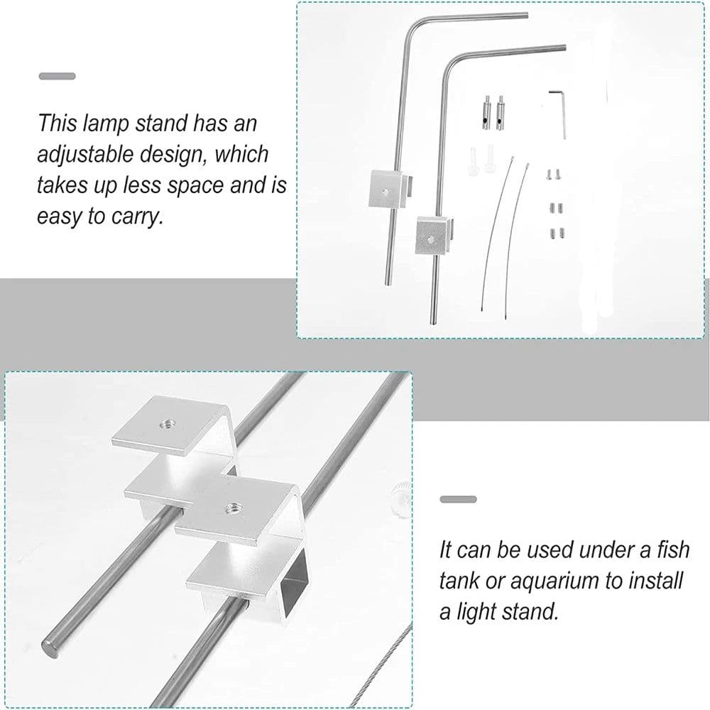 image-Adjustable Tank Mount Bracket Aquarium Light Stand Universal Fish Tank Light Holder Lamp Stand Hanging Kit Aquarium Accessories