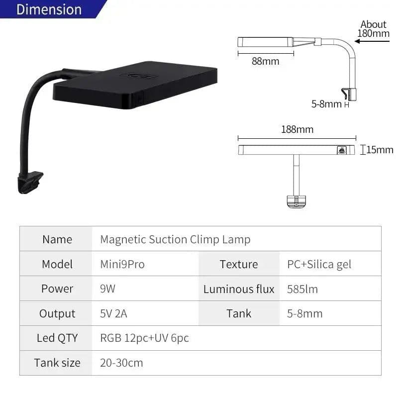 image-WEEK AQUA USB aquarium light Plant Grow Full spectrum LED Ecology Microlandscape light Nano aquarium light