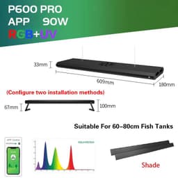 image-Week Aqua P Series Aquarium LED Light, RGB Landscaping Lamp, App Control, Adjustable Height