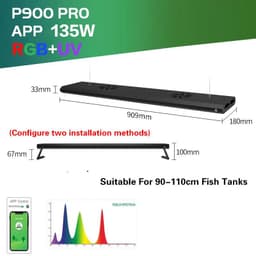 image-Week Aqua P Series Aquarium LED Light, RGB Landscaping Lamp, App Control, Adjustable Height