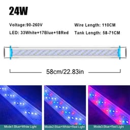 image-Super Slim LED Aquarium Lighting Rgb Aquatic Plant Light 18-58CM Extensible Waterproof Clip for Fish Tank 90-260V Color Lights