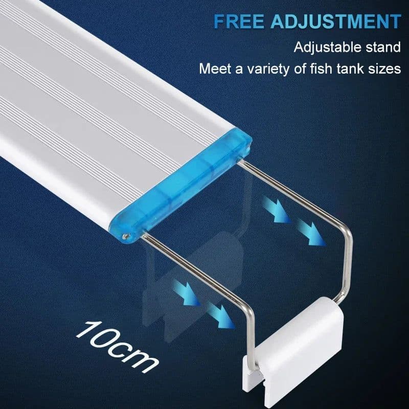 image-Super Slim LED Aquarium Lighting Rgb Aquatic Plant Light 18-58CM Extensible Waterproof Clip for Fish Tank 90-260V Color Lights