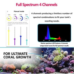 image-PopBloom RL90 WiFi Led Aquarium Light Full Spectrum,App Control Marine Aquarium Light for Reef Coral Seawater Aquarium Tank Lamp
