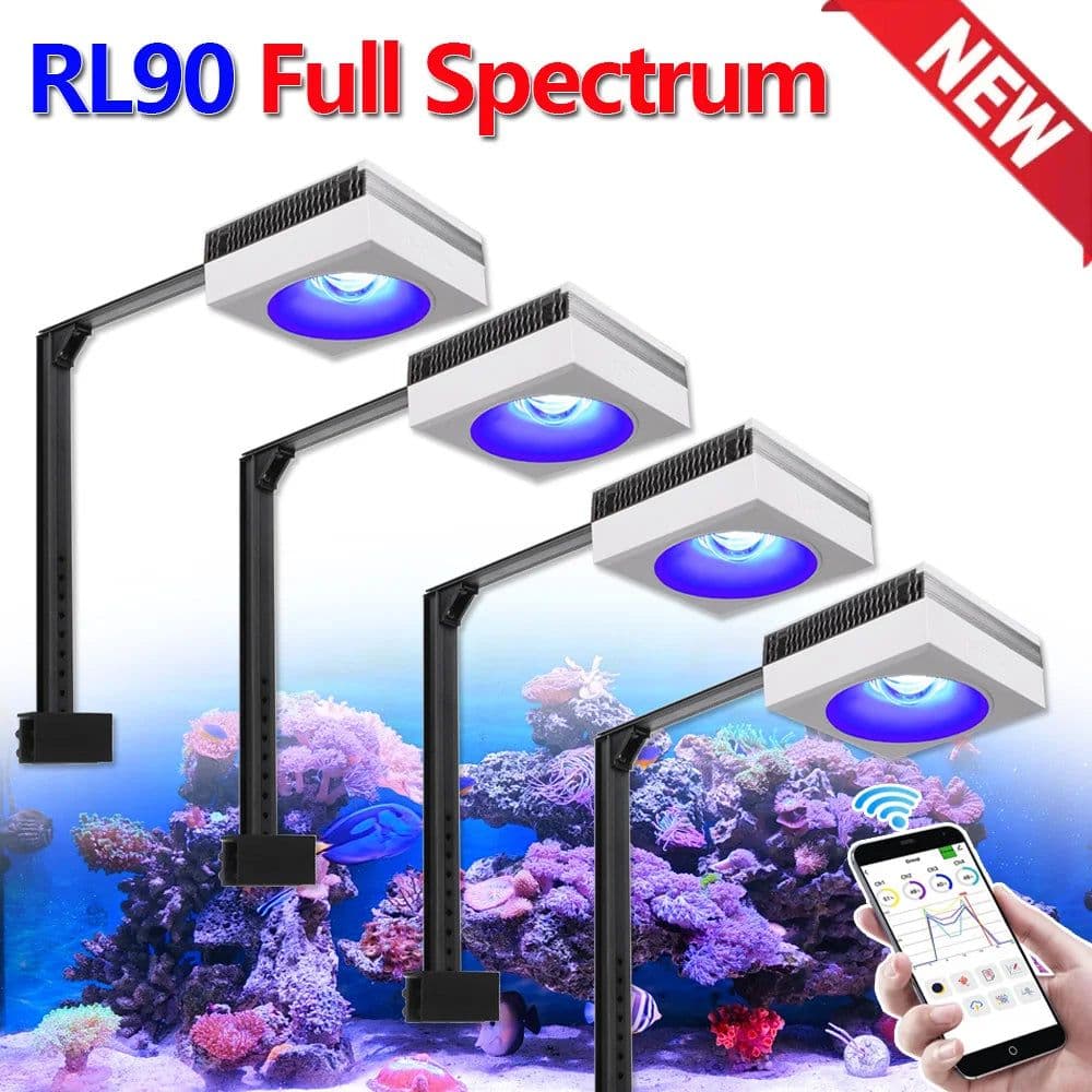 image-PopBloom RL90 WiFi Led Aquarium Light Full Spectrum,App Control Marine Aquarium Light for Reef Coral Seawater Aquarium Tank Lamp