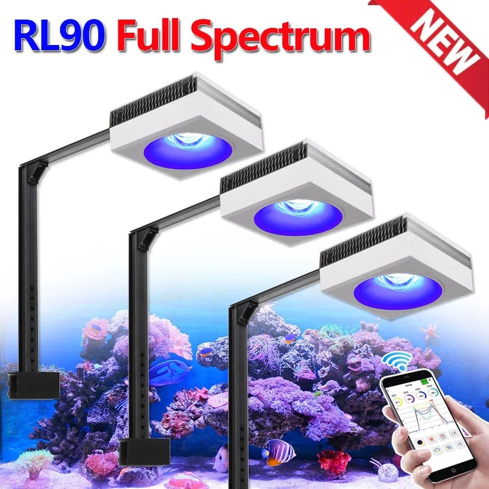 image-PopBloom RL90 WiFi Led Aquarium Light Full Spectrum,App Control Marine Aquarium Light for Reef Coral Seawater Aquarium Tank Lamp