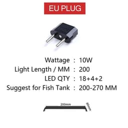 image-20-70cm 220-240V Aquarium LED Lighting Fish Tank Light Lamp With Extendable Brackets White and Blue LEDs Fit For Aquarium